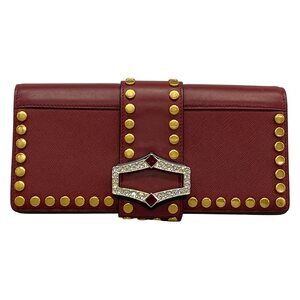Prada Clutch Bag Bordeaux Gold